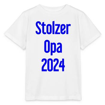 Stolzer Opa 2024 – Perfekt für frischgebackene Opa - Stanley/Stella Kinder T-Shirt MINI CREATOR  - Weiß - Vorne - Maike (125cm)