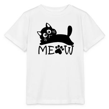 Dramatisches Miauen - Stanley/Stella Kinder T-Shirt MINI CREATOR  - Weiß - Vorne - Maike (125cm)