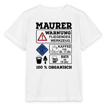 Maurer - Stanley/Stella Kinder T-Shirt MINI CREATOR  - Weiß - Vorne - Maike (125cm)