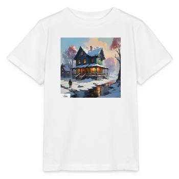 Ruhiges Winterhaus - Stanley/Stella Kinder T-Shirt MINI CREATOR  - Weiß - Vorne - Maike (125cm)