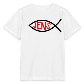 Jens Ichthys4m3 Noms Prénoms Chrétien - T-shirt bio MINI CREATOR Stanley/Stella Enfant - blanc - Devant - Maike (125cm)