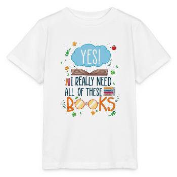 J’ai besoin de ces livres disant bibliothèque de livres - T-shirt bio MINI CREATOR Stanley/Stella Enfant - blanc - Devant - Maike (125cm)