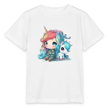 Babymädchen mit Einhorn - Stanley/Stella Kinder T-Shirt MINI CREATOR  - Weiß - Vorne - Maike (125cm)