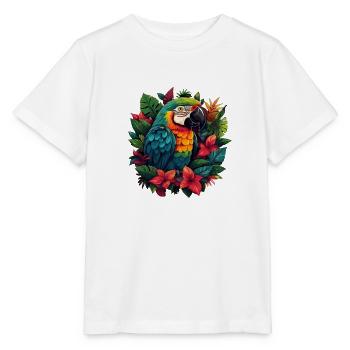 Tropics Parrot - Stanley/Stella MINI CREATOR Kids’ T-Shirt - white - Front - Maike (125cm)