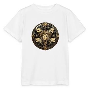 Mystischer Wolfskreis - Stanley/Stella Kinder T-Shirt MINI CREATOR  - Weiß - Vorne - Maike (125cm)