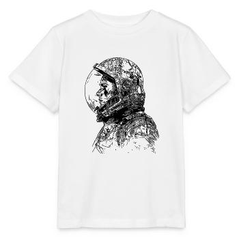 Vintager Kosmonaut mit geschlossenem Helm - Stanley/Stella Kinder T-Shirt MINI CREATOR  - Weiß - Vorne - Maike (125cm)