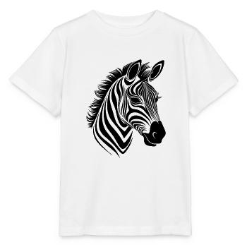 Zebra Elegant with beautiful striped pattern - Stanley/Stella MINI CREATOR Kids’ T-Shirt - white - Front - Maike (125cm)