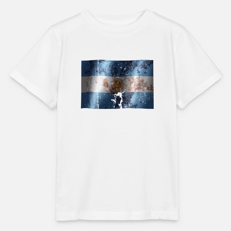 Drapeau de l'Argentine cool vintage utilisé sport look - T-shirt bio MINI CREATOR Stanley/Stella Enfant - blanc