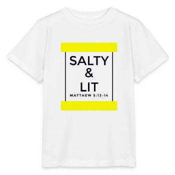 Sel et lumière - Christian - T-shirt bio MINI CREATOR Stanley/Stella Enfant - blanc - Devant - Maike (125cm)