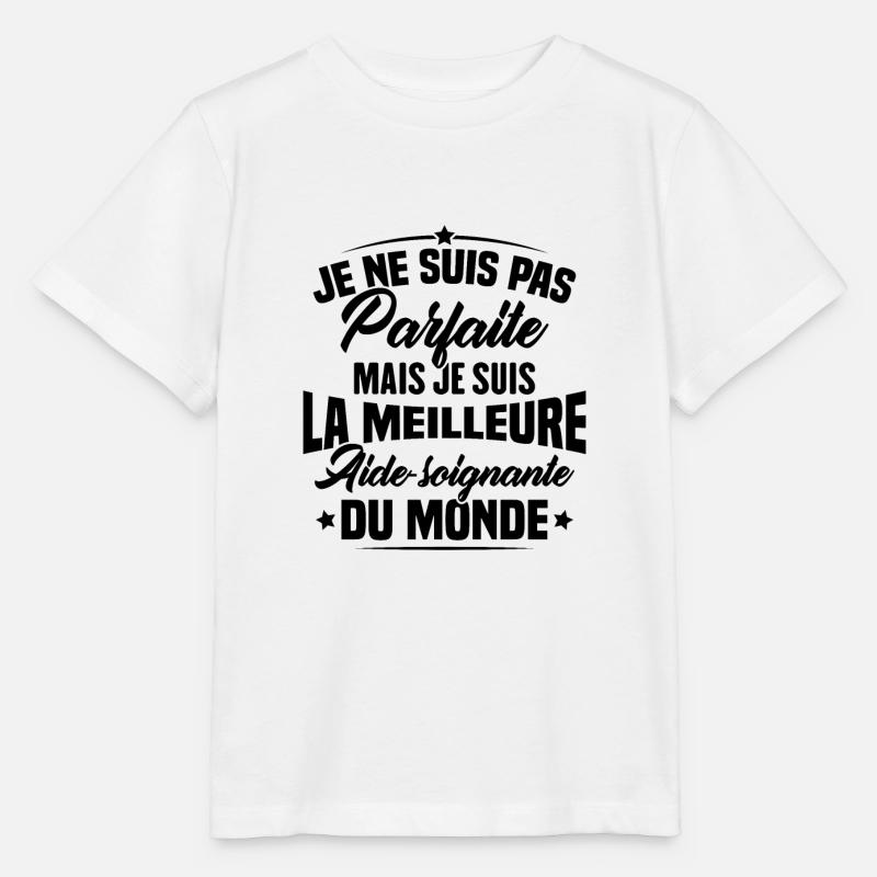 Je suis la meilleure aide soignante du monde - T-shirt bio MINI CREATOR Stanley/Stella Enfant - blanc