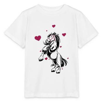 Horse I love lustige Geschenkidee Reitverein Herz - Stanley/Stella Kinder T-Shirt MINI CREATOR  - Weiß - Vorne - Maike (125cm)