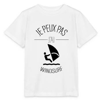 J Peux Pas j ai windsurf - surfing - T-shirt bio MINI CREATOR Stanley/Stella Enfant - blanc - Devant - Maike (125cm)