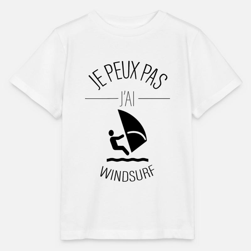 J Peux Pas j ai windsurf - surfing - T-shirt bio MINI CREATOR Stanley/Stella Enfant - blanc