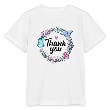 Thank you - Blumenkranz & Herz danke Geschenk Frau - Stanley/Stella MINI CREATOR Kids’ T-Shirt - white - Front - Maike (125cm)