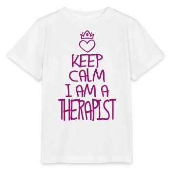 Keep Calm Therapeut cool Therapeut Geschenk - Stanley/Stella Kinder T-Shirt MINI CREATOR  - Weiß - Vorne - Maike (125cm)