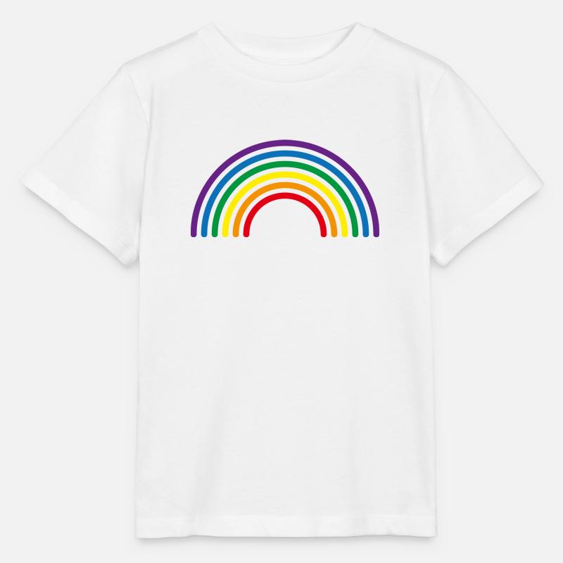 Lignes multicolores arc-en-ciel - T-shirt bio MINI CREATOR Stanley/Stella Enfant - blanc