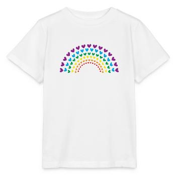 Rainbow of Hearts - Stanley/Stella MINI CREATOR Kids’ T-Shirt - white - Front - Maike (125cm)