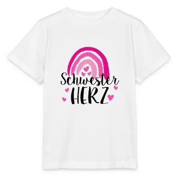 SCHWESTER HERZ - GESCHWISTER - Stanley/Stella Kinder T-Shirt MINI CREATOR  - Weiß - Vorne - Maike (125cm)