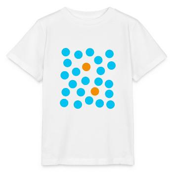 blue dots and two orange dots - Stanley/Stella MINI CREATOR Kids’ T-Shirt - white - Front - Maike (125cm)