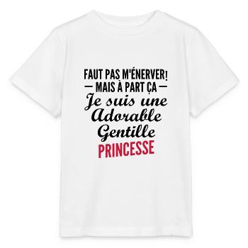je suis une adorable gentille princesse - T-shirt bio MINI CREATOR Stanley/Stella Enfant - blanc - Devant - Maike (125cm)
