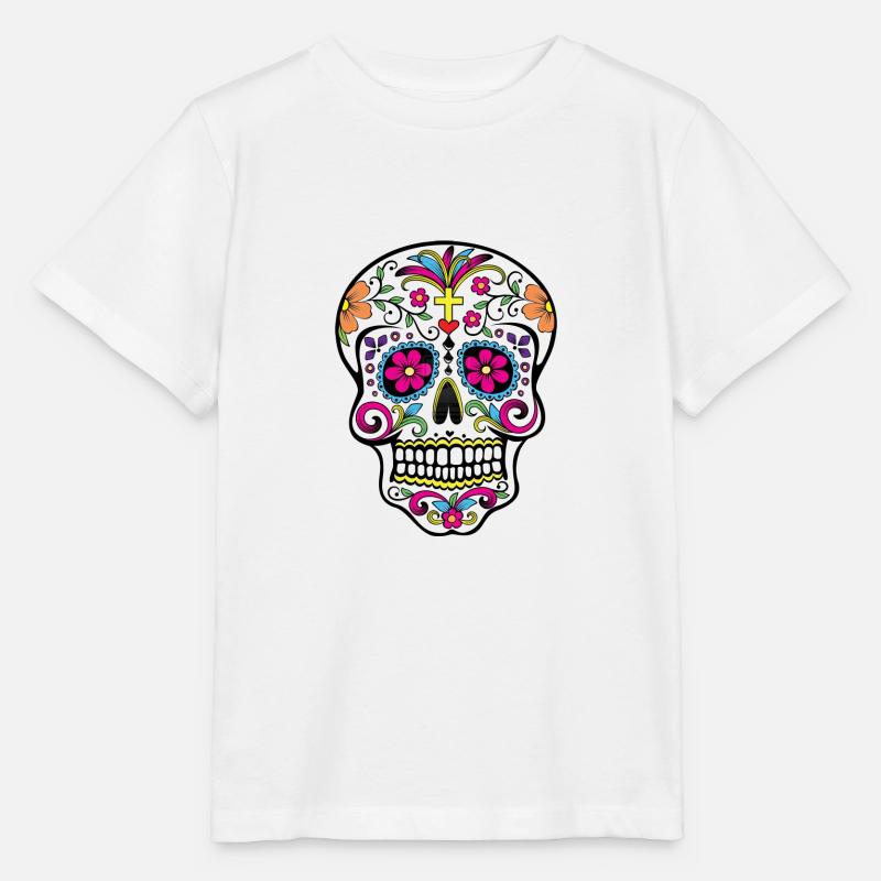Dia de los Muertos Schädel - Stanley/Stella Kinder T-Shirt MINI CREATOR  - Weiß