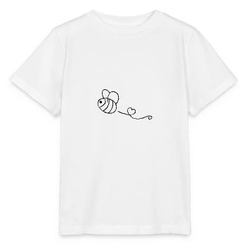 Cute black cartoon bee - Stanley/Stella MINI CREATOR Kids’ T-Shirt - white - Front - Maike (125cm)