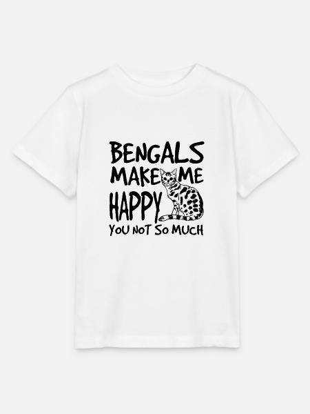 Bengal Katze - Stanley/Stella Kinder T-Shirt MINI CREATOR  - Weiß