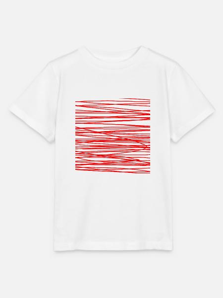 Streifen Rot Kunst Muster - Stanley/Stella Kinder T-Shirt MINI CREATOR - Weiß