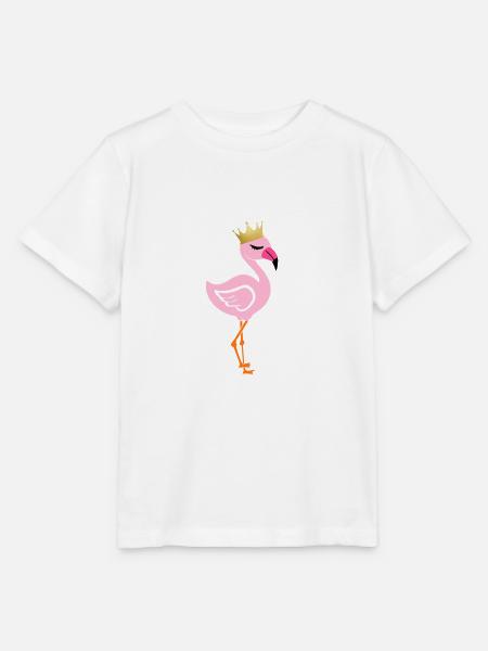 Flamingo mit Krone - Stanley/Stella Kinder T-Shirt MINI CREATOR - Weiß