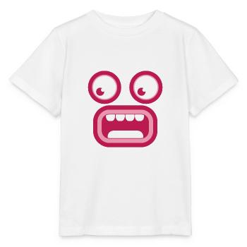 Shocked surprised tiki face - Stanley/Stella MINI CREATOR Kids’ T-Shirt - white - Front - Maike (125cm)