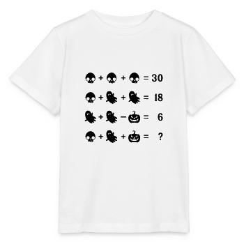 Halloween Mathe Rätsel Geschenk - Stanley/Stella Kinder T-Shirt MINI CREATOR  - Weiß - Vorne - Maike (125cm)