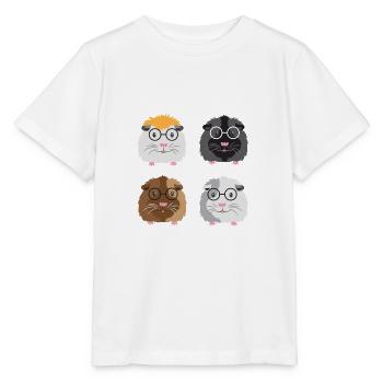 Quatre petits cochons d'Inde ringards avec des lunettes - T-shirt bio MINI CREATOR Stanley/Stella Enfant - blanc - Devant - Maike (125cm)