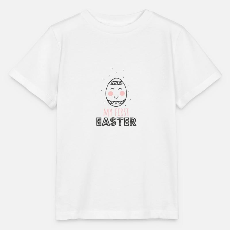 first Easter Easter egg saying - Stanley/Stella MINI CREATOR Kids’ T-Shirt - white