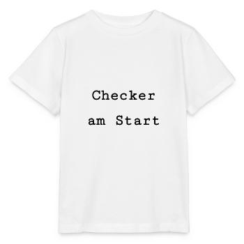 Checker am Start - Stanley/Stella Kinder T-Shirt MINI CREATOR  - Weiß - Vorne - Maike (125cm)