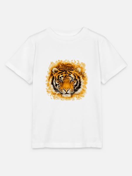 Tiger Face - Stanley/Stella Kinder T-Shirt MINI CREATOR - Weiß
