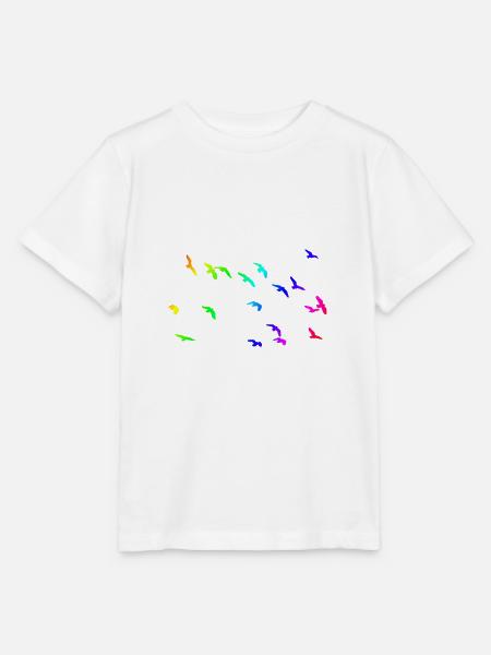 Vogelschwarm - Stanley/Stella Kinder T-Shirt MINI CREATOR - Weiß