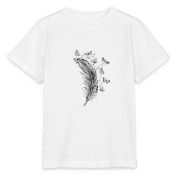 Vintage feather butterflies - Stanley/Stella MINI CREATOR Kids’ T-Shirt - white - Front - Maike (125cm)