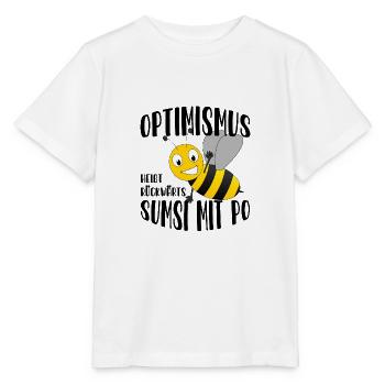 Optimismus heißt rückwärts Sumsi mit Po - Stanley/Stella Kinder T-Shirt MINI CREATOR  - Weiß - Vorne - Maike (125cm)