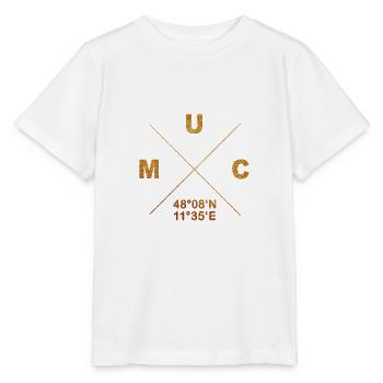 Munich MUC coordinates gift home Bavaria - Stanley/Stella MINI CREATOR Kids’ T-Shirt - white - Front - Maike (125cm)
