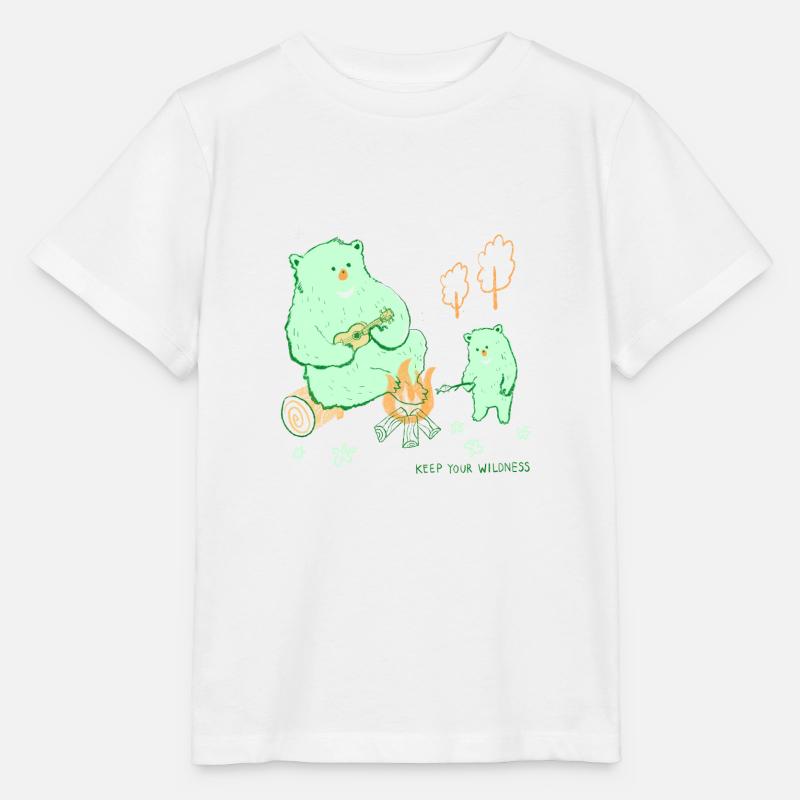 Campingbären mit Ukulele - Stanley/Stella Kinder T-Shirt MINI CREATOR  - Weiß