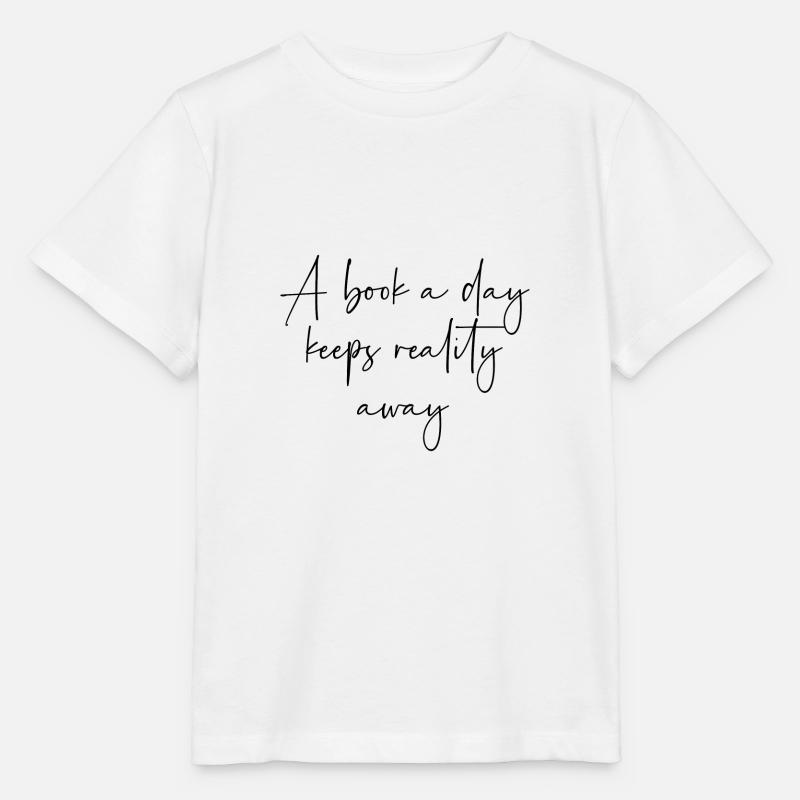 A book a day keeps reality away - Stanley/Stella Kinder T-Shirt MINI CREATOR  - Weiß