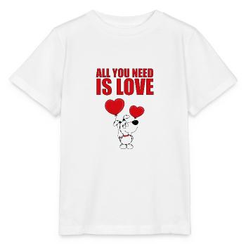 HUND - ALL YOU NEED IS LOVE - Stanley/Stella Kinder T-Shirt MINI CREATOR  - Weiß - Vorne - Maike (125cm)