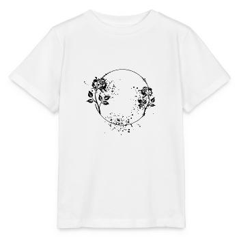 Cadre rose rond avec taches de couleur - T-shirt bio MINI CREATOR Stanley/Stella Enfant - blanc - Devant - Maike (125cm)