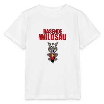 MOTORRAD - BIKER - RASENDE WILDSAU - Stanley/Stella Kinder T-Shirt MINI CREATOR  - Weiß - Vorne - Maike (125cm)