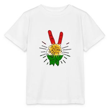 Kurdistan Peace Finger - Stanley/Stella Kinder T-Shirt MINI CREATOR  - Weiß - Vorne - Maike (125cm)