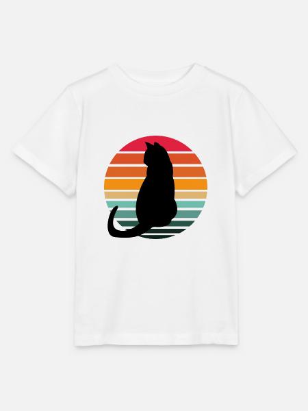 Katze Sunset - Stanley/Stella Kinder T-Shirt MINI CREATOR - Weiß