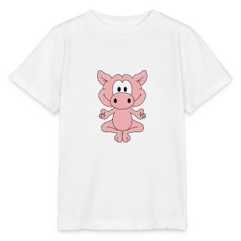 YOGA - PILATES - SCHWEIN - TIER - TIERISCH - Stanley/Stella Kinder T-Shirt MINI CREATOR  - Weiß - Vorne - Maike (125cm)