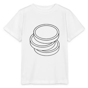 Drei Münzen in einem Stapel - Stanley/Stella Kinder T-Shirt MINI CREATOR  - Weiß - Vorne - Maike (125cm)