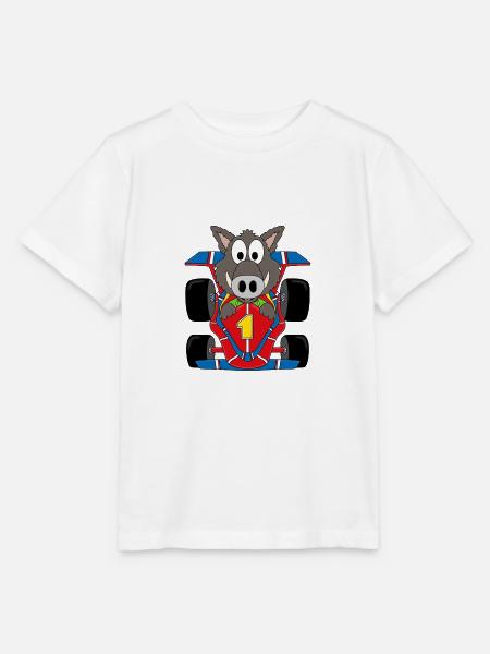 AUTO - RENNFAHRER - AUTORENNEN - WILDSCHWEIN - Stanley/Stella Kinder T-Shirt MINI CREATOR  - Weiß