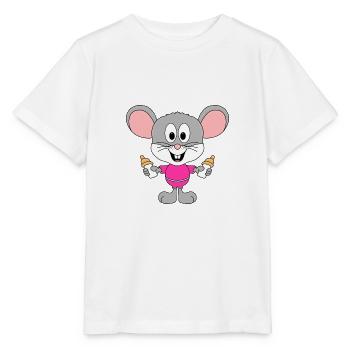 MAUS - BABY - FLÄSCHCHEN - GEBURT - KIND - TIER - Stanley/Stella Kinder T-Shirt MINI CREATOR  - Weiß - Vorne - Maike (125cm)